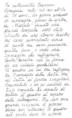 Manoscritto del Sig. Francesco Siragusa