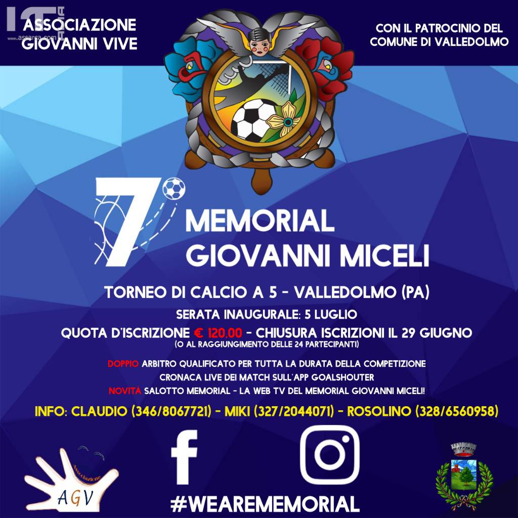Tra il calcio a 5 e i social media: meno di un mese al 7° Memorial Giovanni Miceli di Valledolmo
